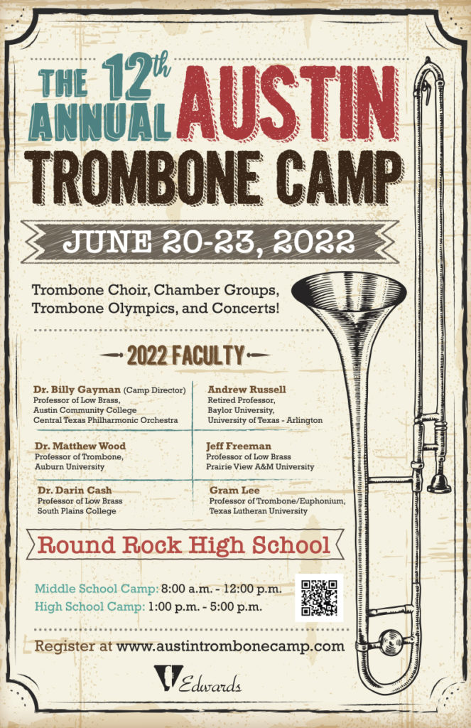 Flier for Austin Trombone Camp