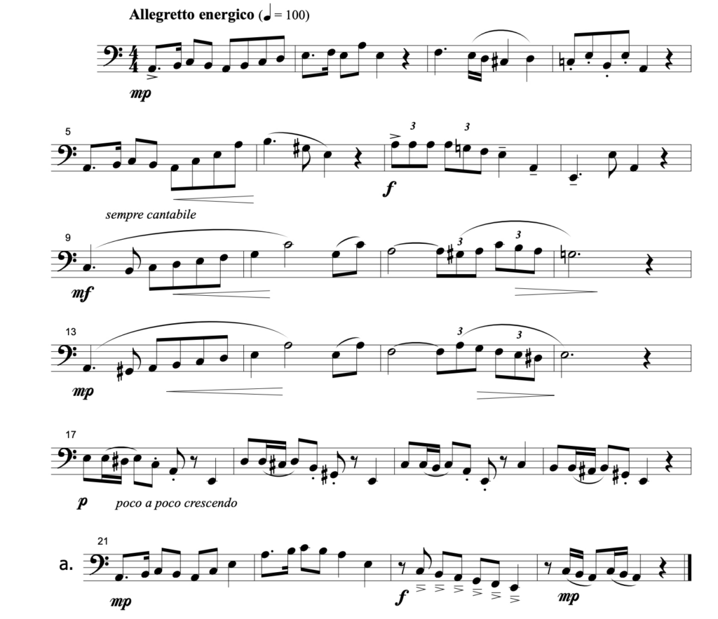 Middle School Bass Trombone Honors Ensemble Audition Music